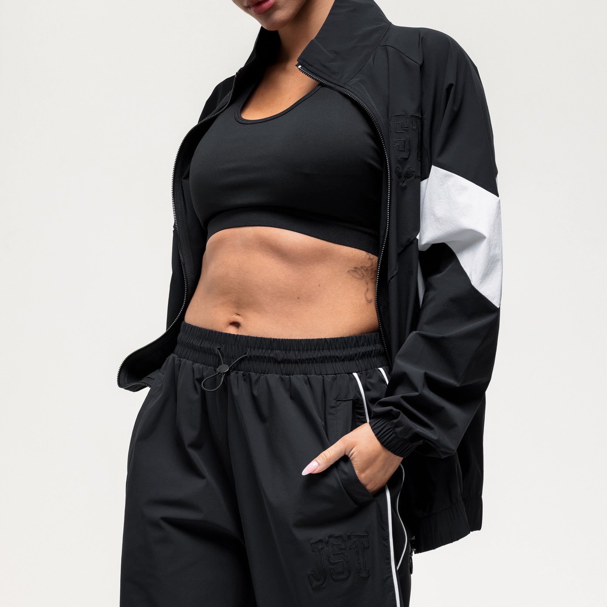 Courtside Track Pants - Black/White