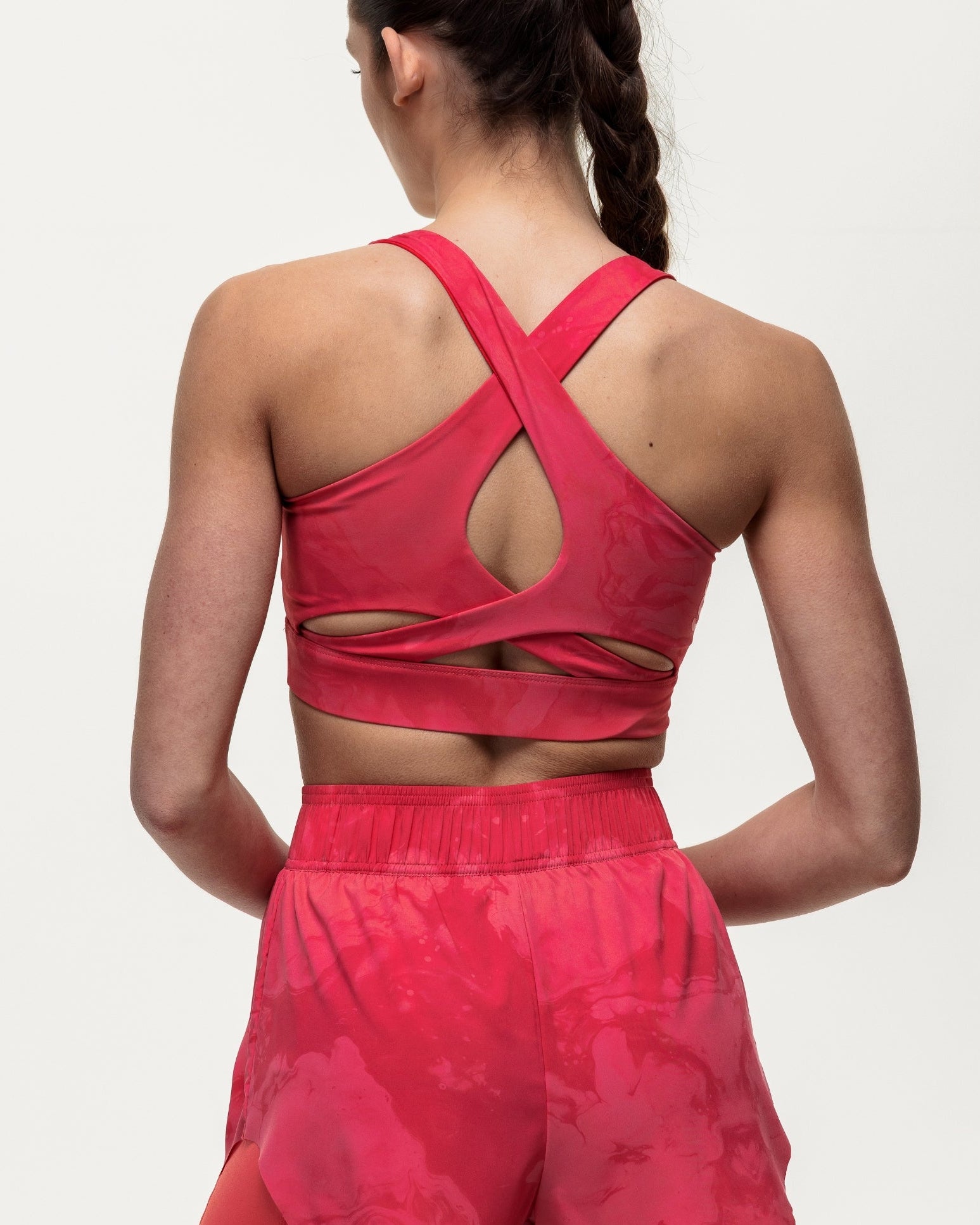 Flex Medium Support Bra - Coral Marble