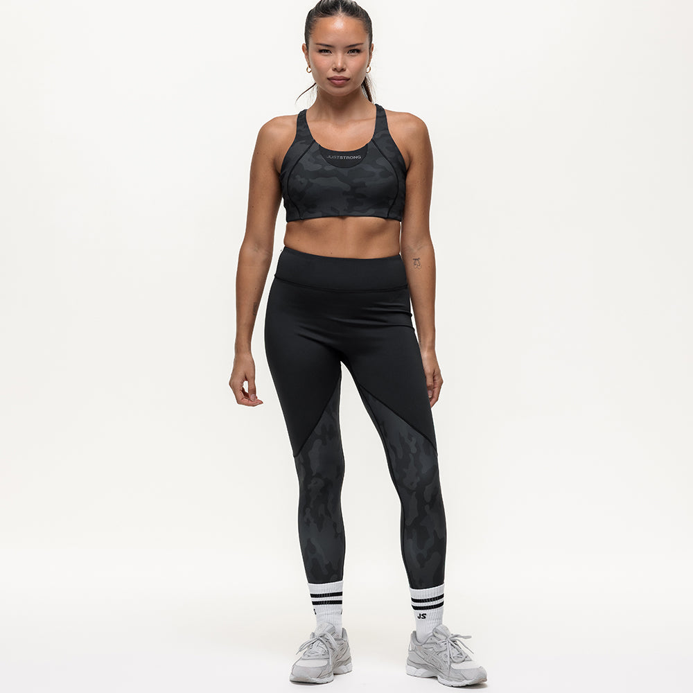 Vertex Camo High Rise Leggings - Black Onyx