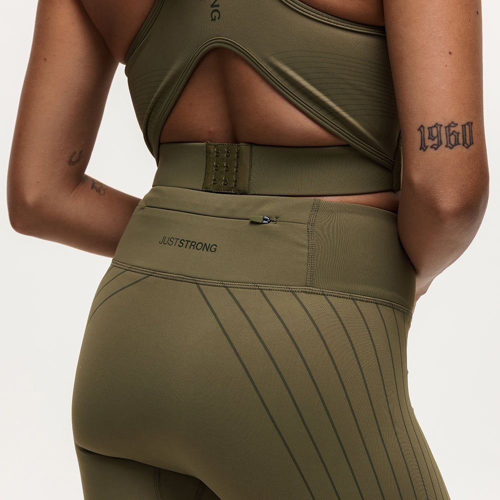 Agility Workout Leggings - Military Green