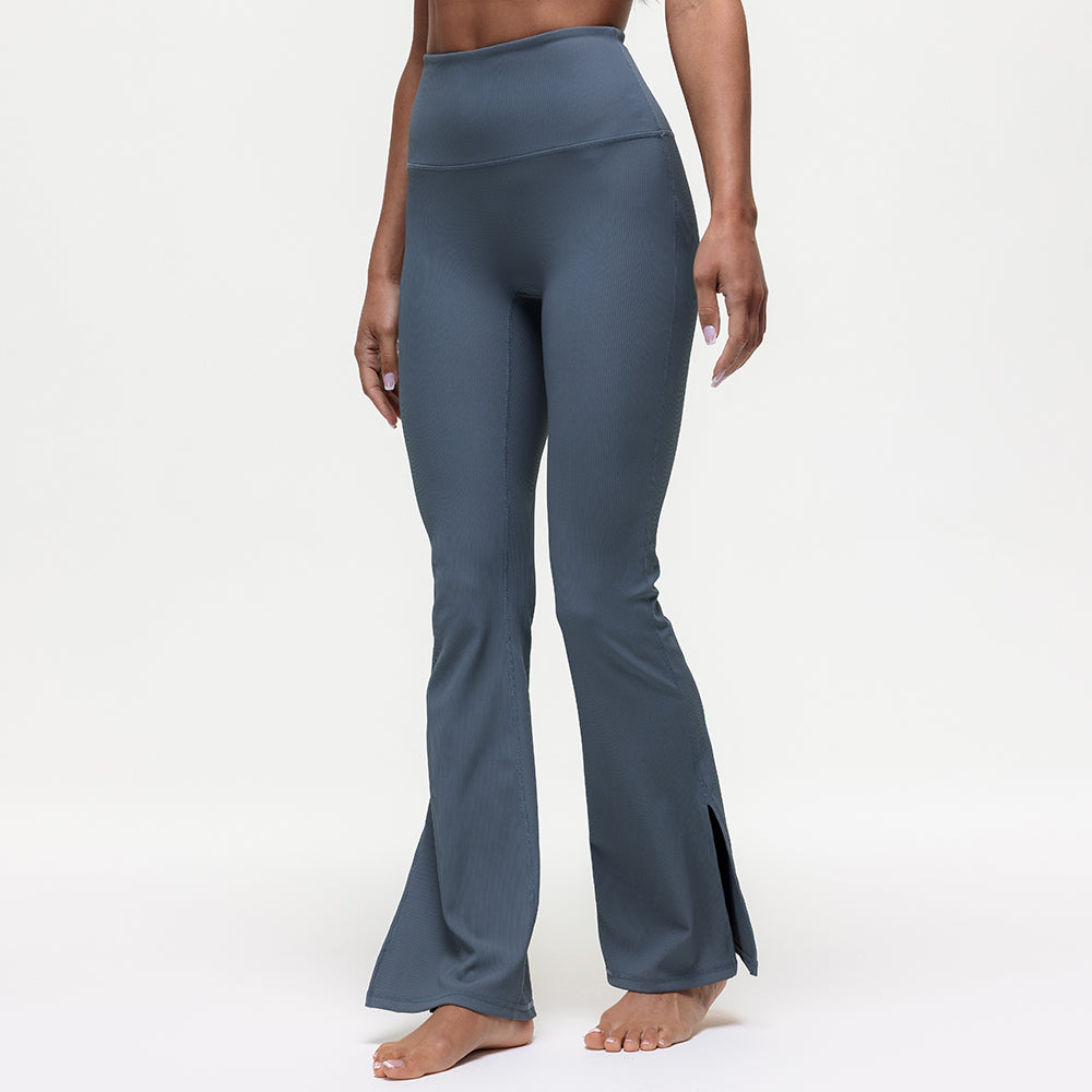 Maya Ribbed Flare Leggings - Graphite