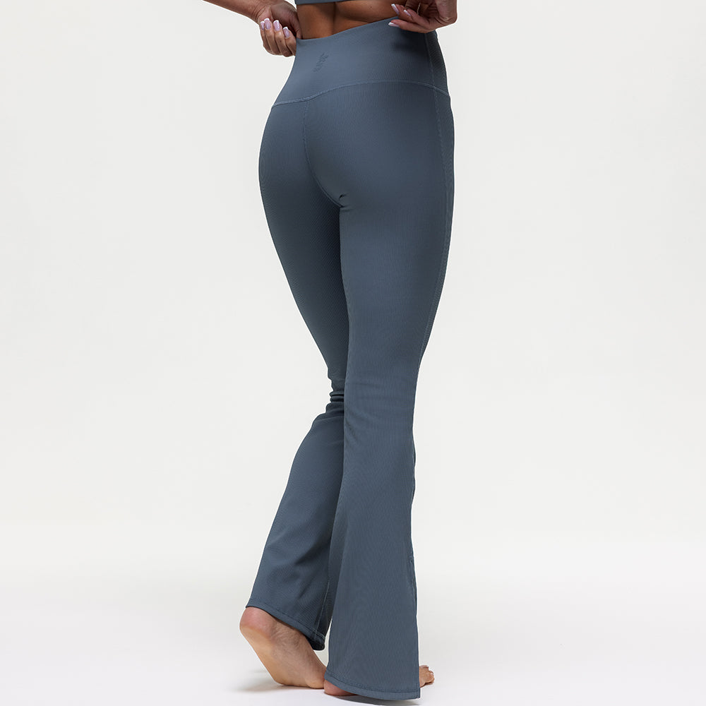 Maya Ribbed Flare Leggings - Graphite