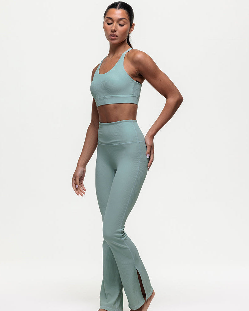 Namaste Ribbed Medium Support Bra - Seamoss