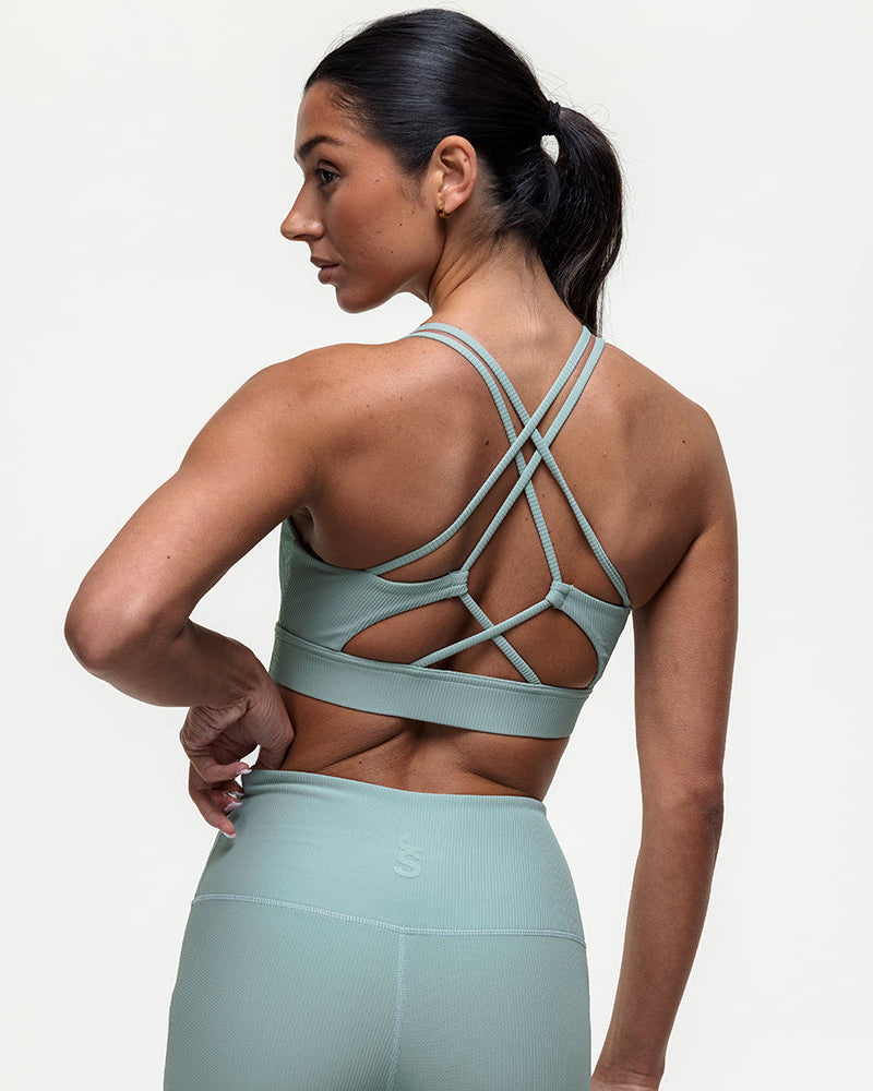 Namaste Ribbed Medium Support Bra - Seamoss