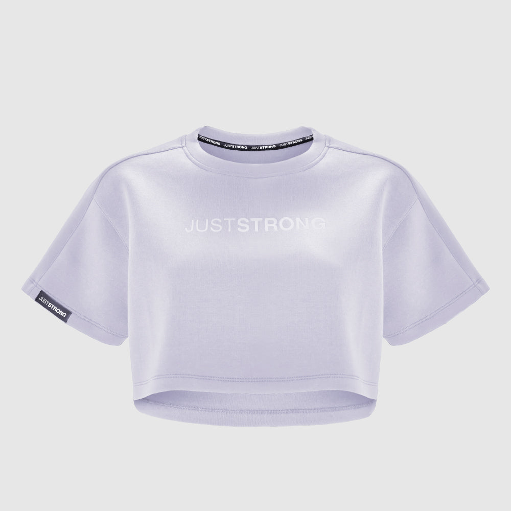 Lilac Oversized Athletic Cropped Tonal T Shirt