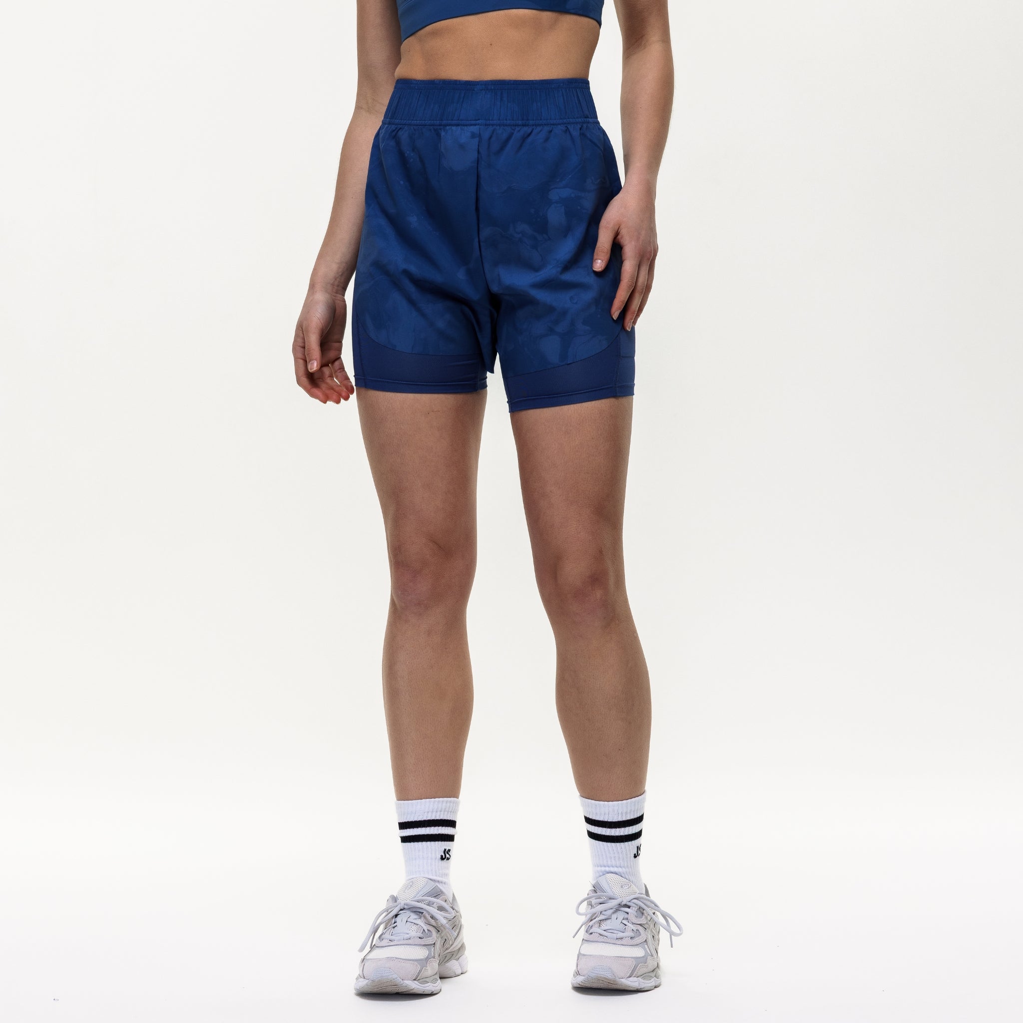 Run The Distance 2-in-1 Shorts - Indigo Marble