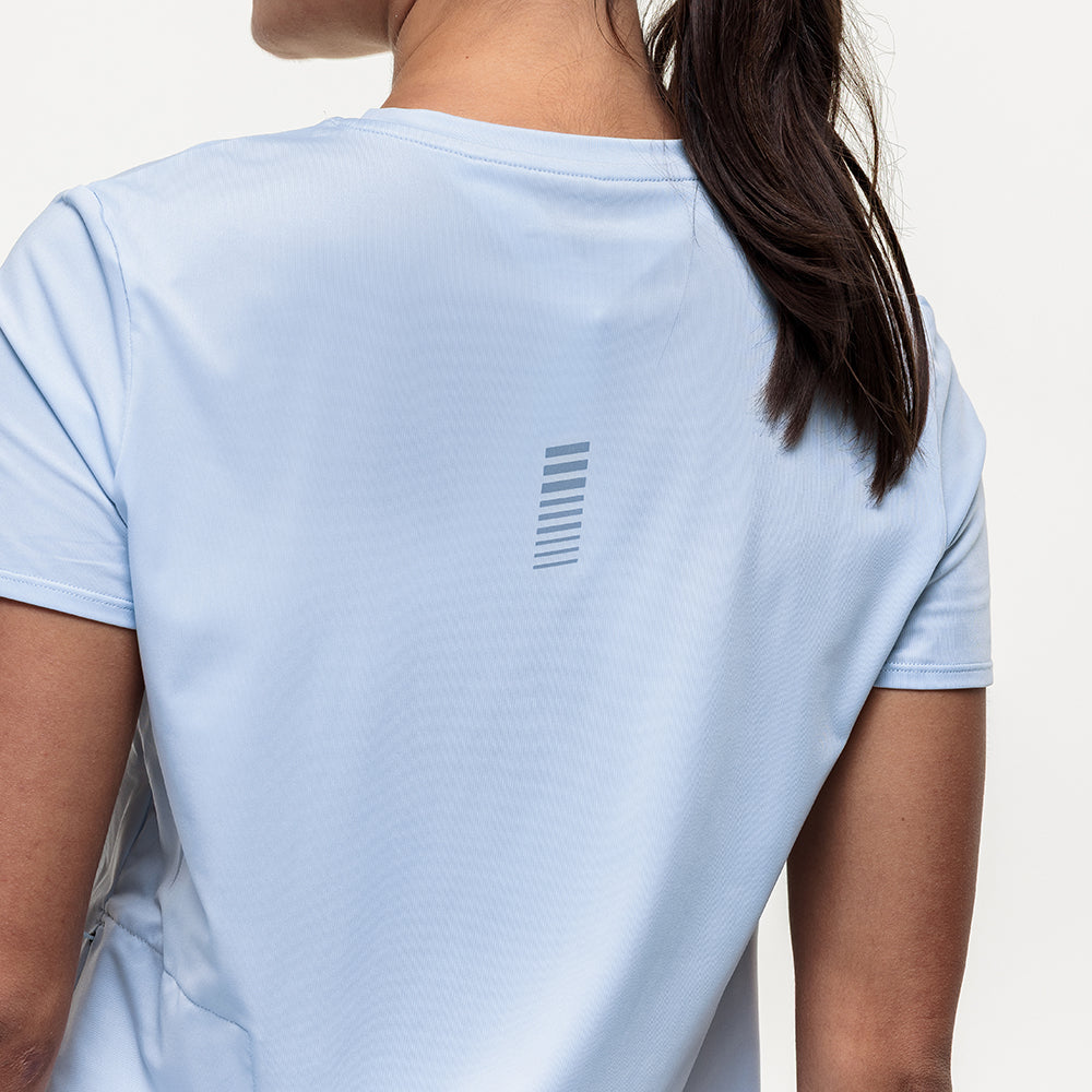 Run Tempo Pocket Tee - Ice Blue