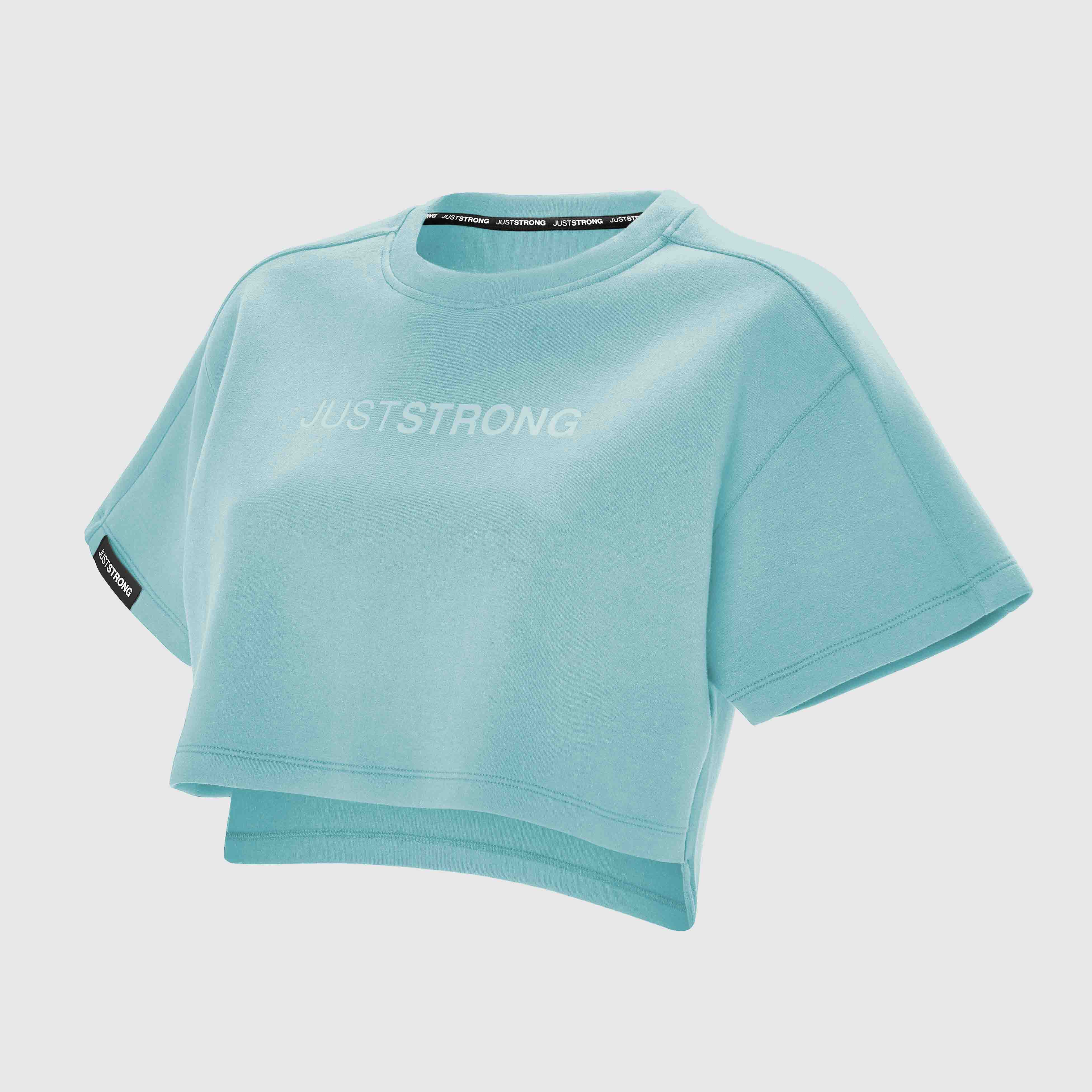Teal Oversized Athletic Cropped Tonal T-Shirt
