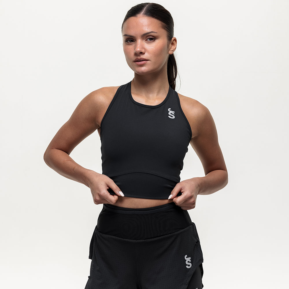 Swift Crop Run Vest - Black Onyx