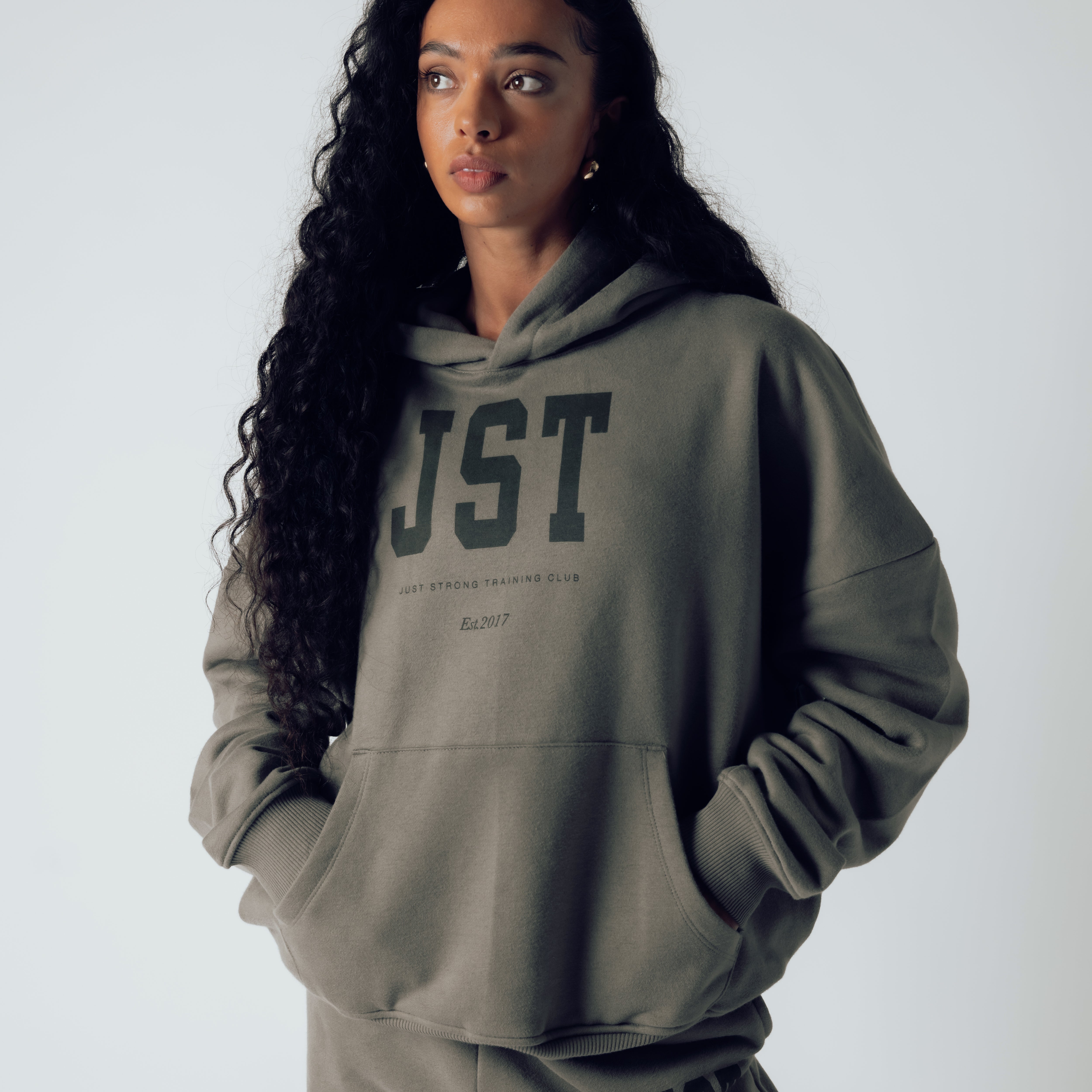 Training Club Oversized Hoodie Washed Olive