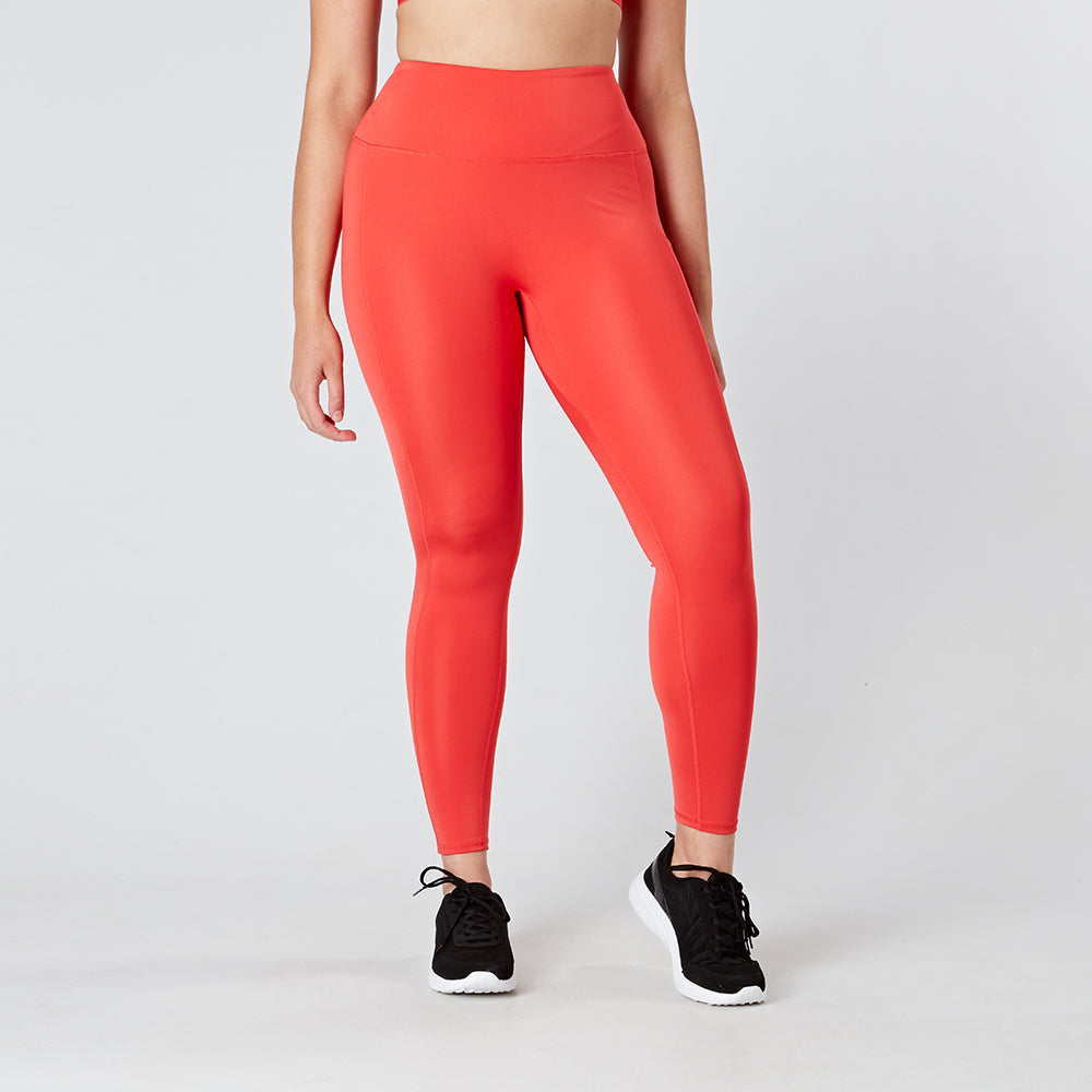 Women's Core Seamless 7/8 Tight Leggings in Hot Coral