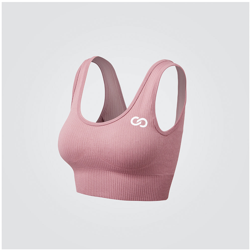 Bright Pink Ribbed Seamless Bralette