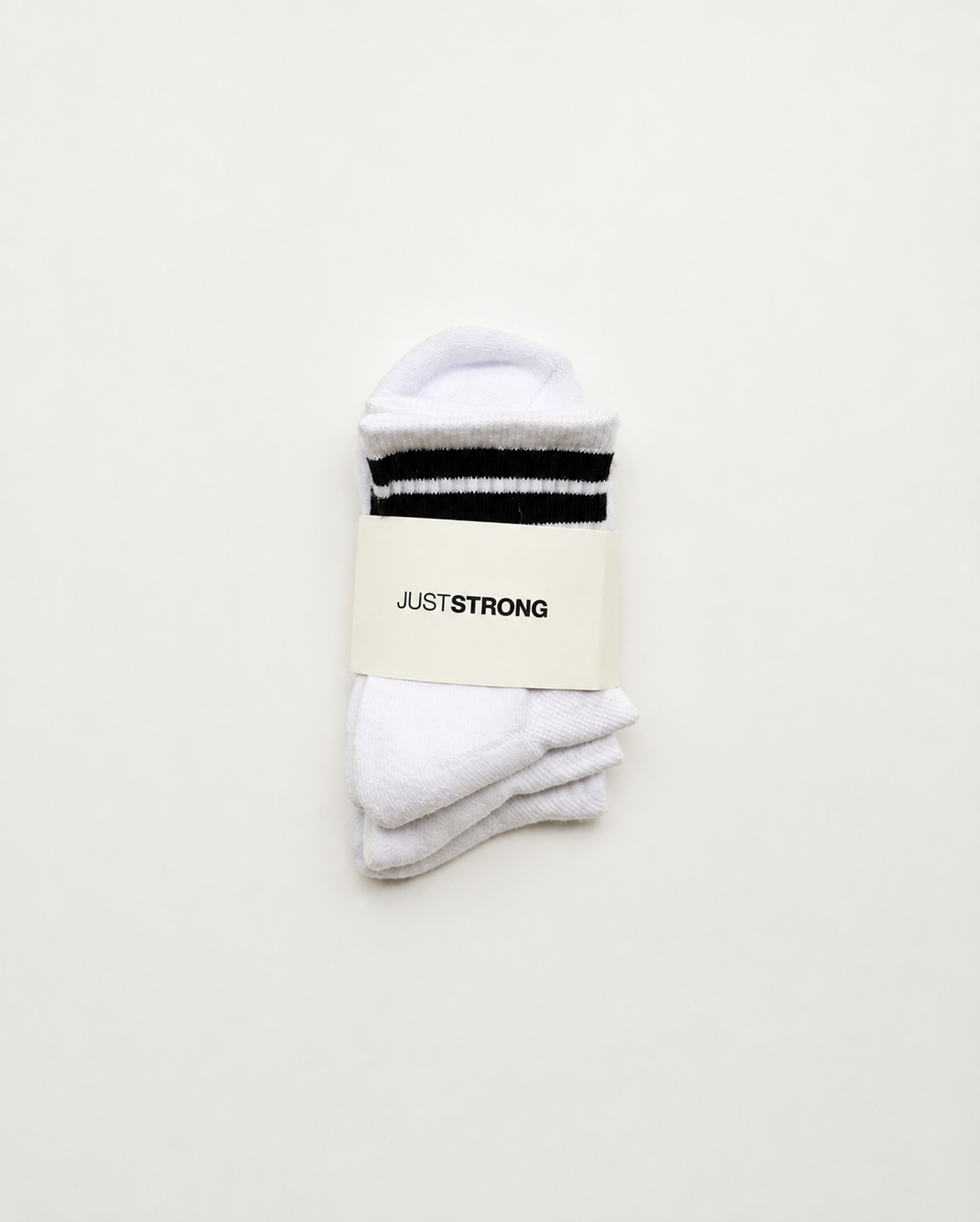 JUSTSTRONG CREW SOCK - White (PACK OF 3)