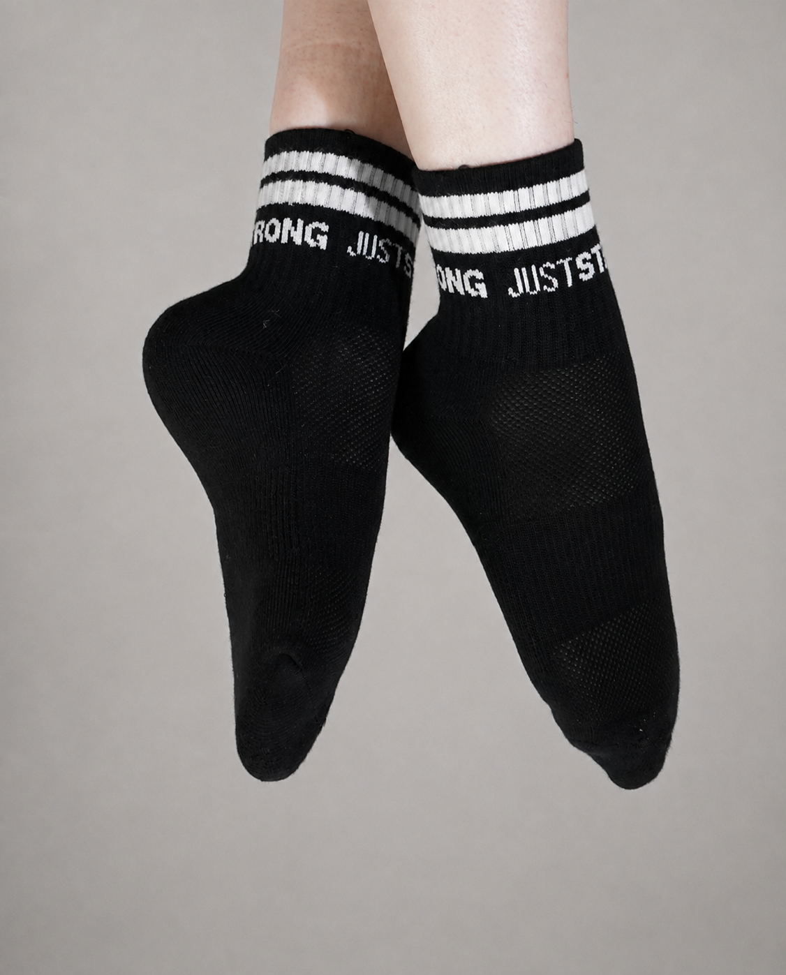 JUSTSTRONG CREW SOCK - Black (PACK OF 3)
