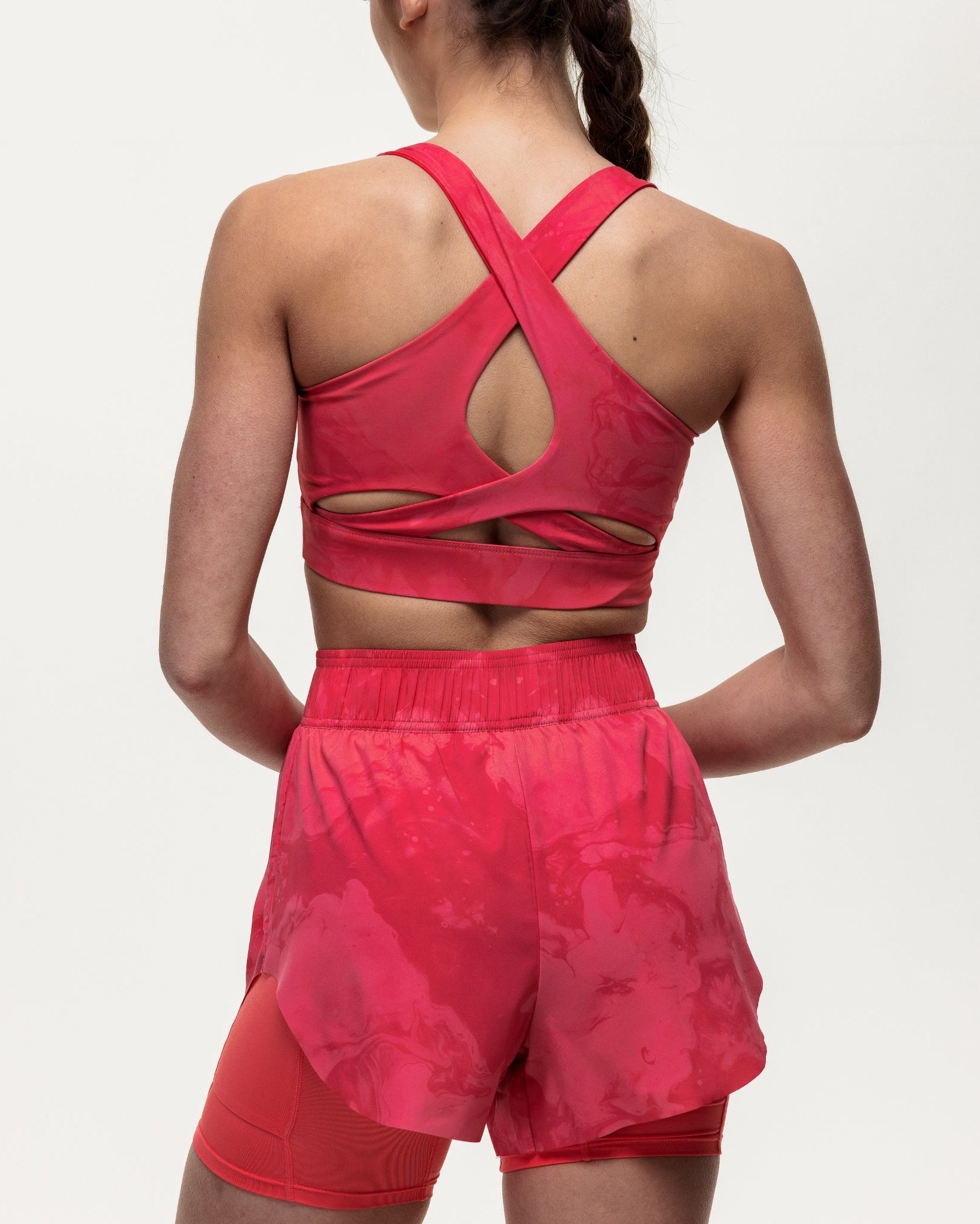 Flex Medium Support Bra - Coral Marble