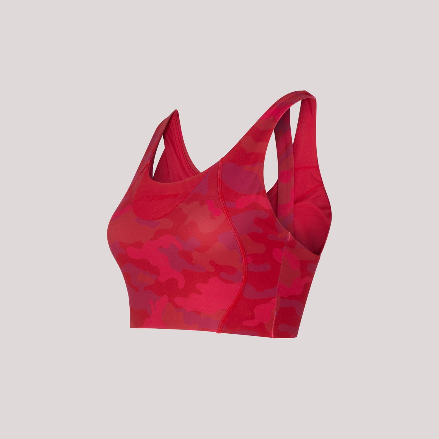 Vertex Camo Multi Strap Sports Bra - Ruby Red