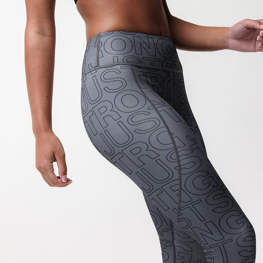 Printed Motion Capri Mid Rise Leggings - Slate/Black