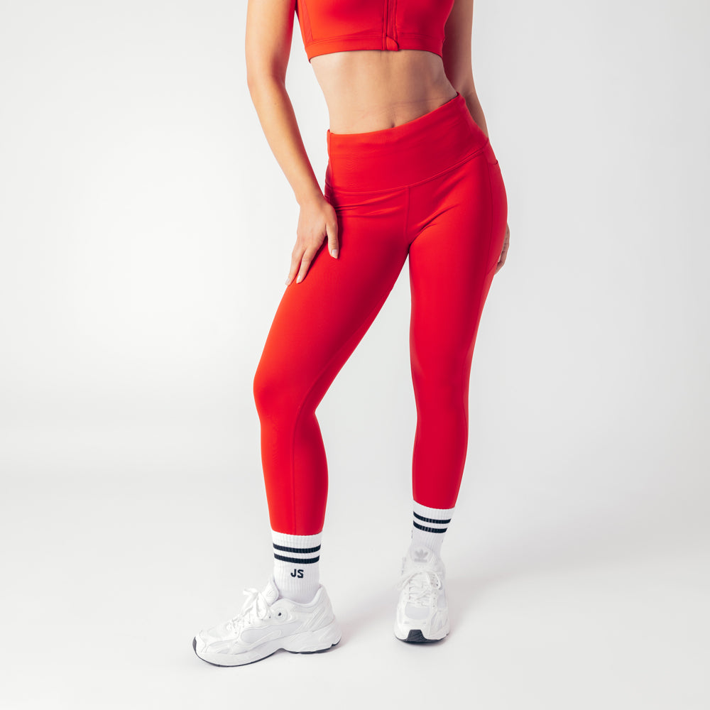 Second Skin High Rise Leggings - Ruby Red