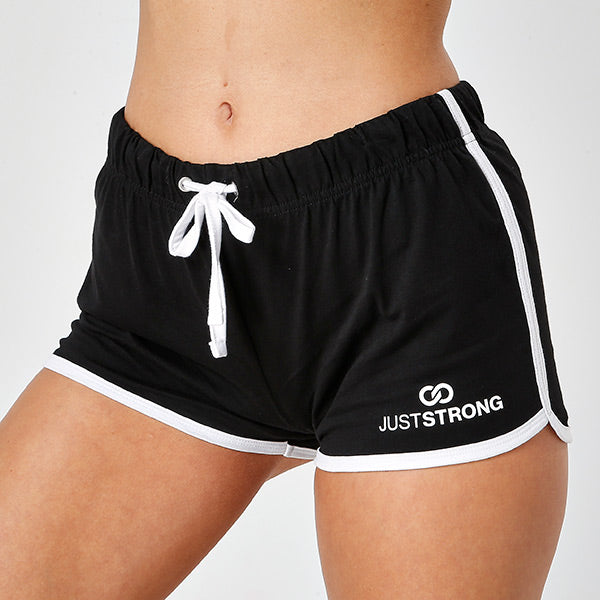 Black and white store track shorts