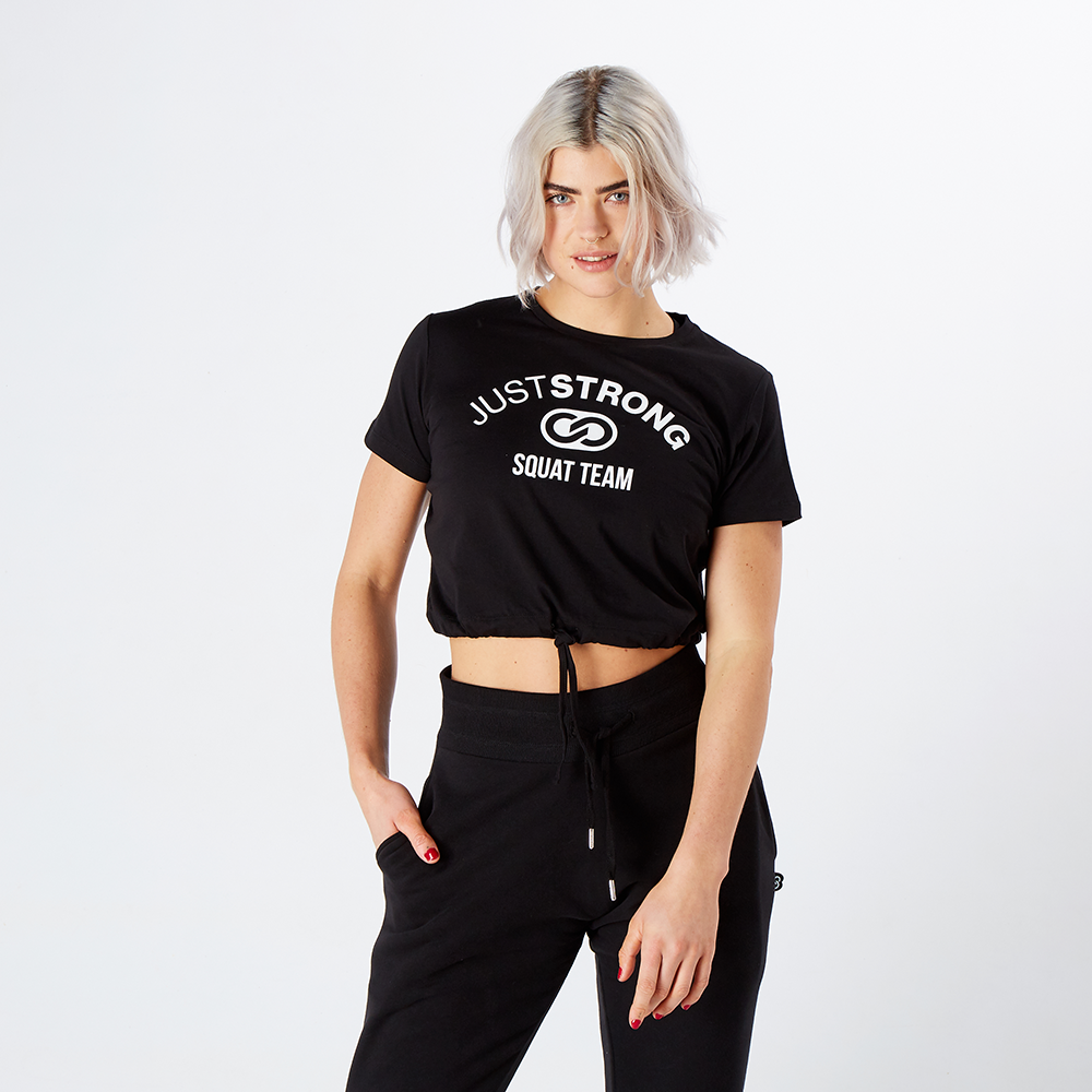 Black cropped graphic tee hotsell