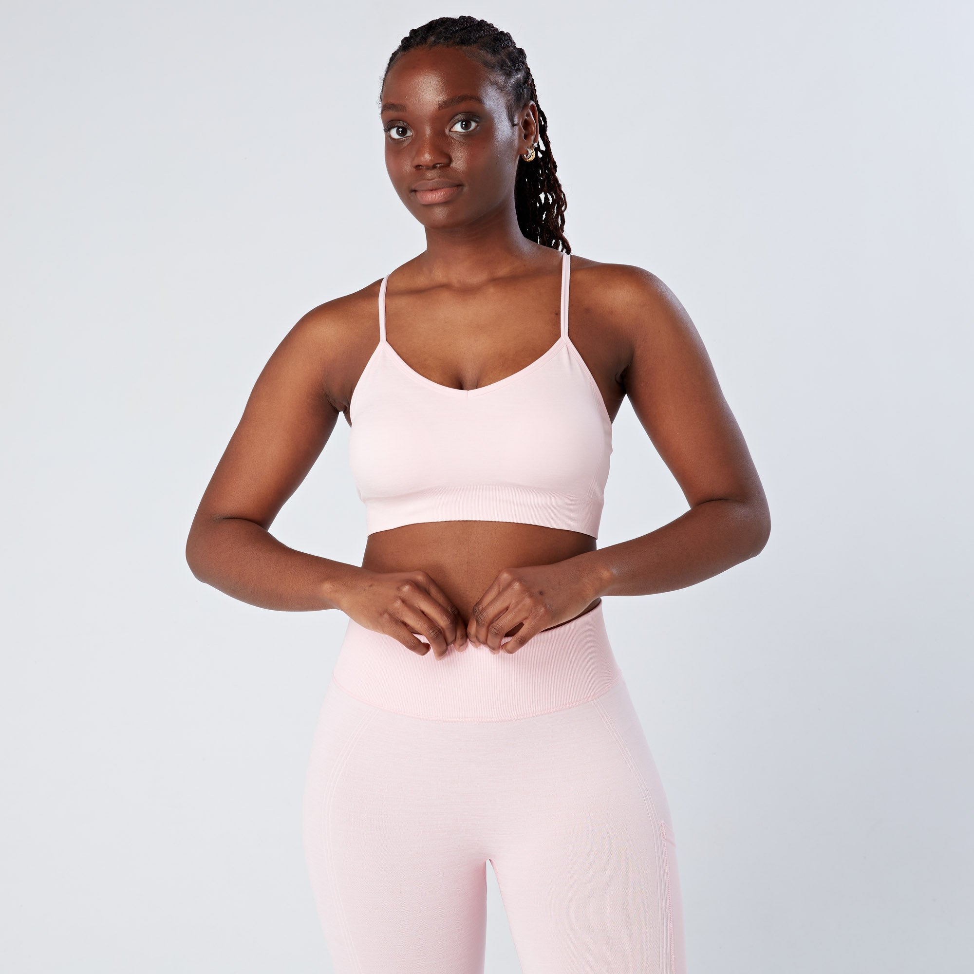 Light Pink Melange Recycled Seamless Sports Bra – Just Strong