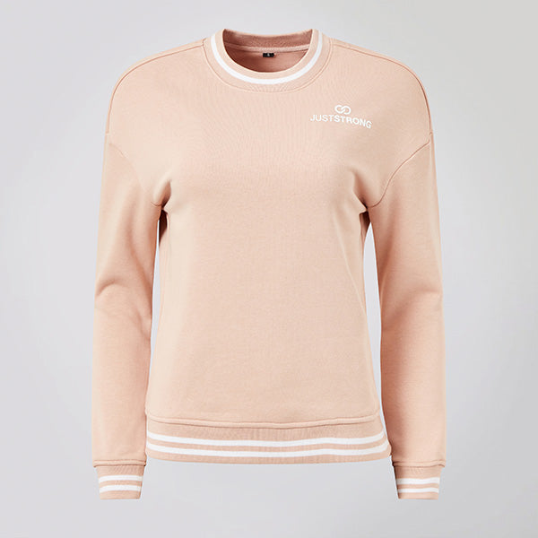 Lightrose / White College Crew Sweatshirt