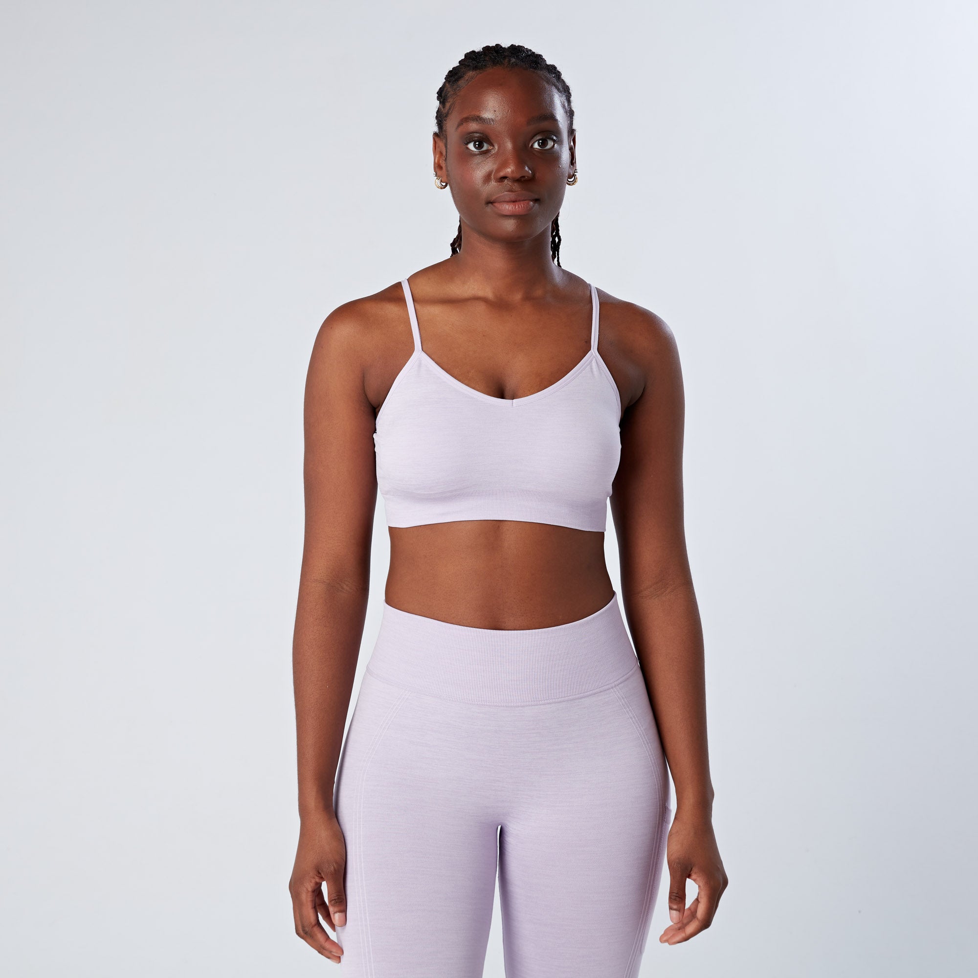Lilac Melange Recycled Seamless Sports Bra – Just Strong