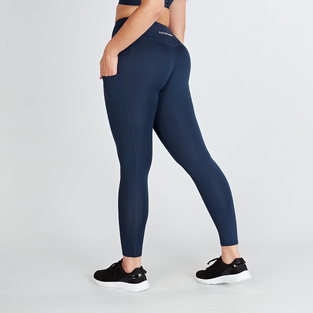 Ultra High Waisted Leggings - Blue with pockets – Status Quo Clothing