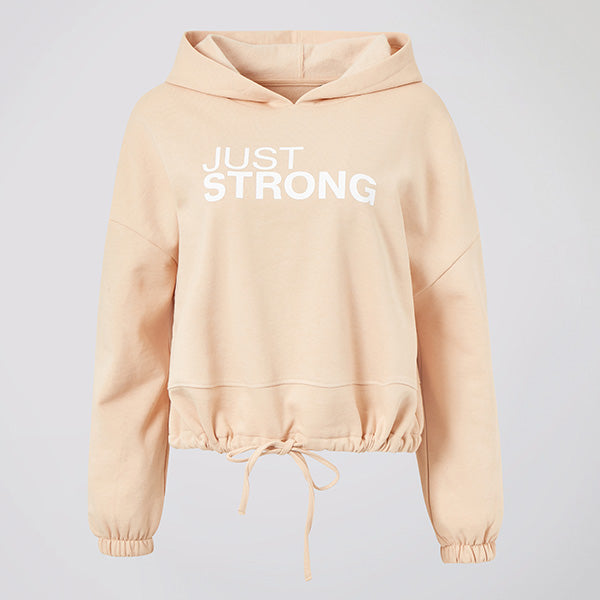 Nude Cropped Statement Hoodie – Just Strong