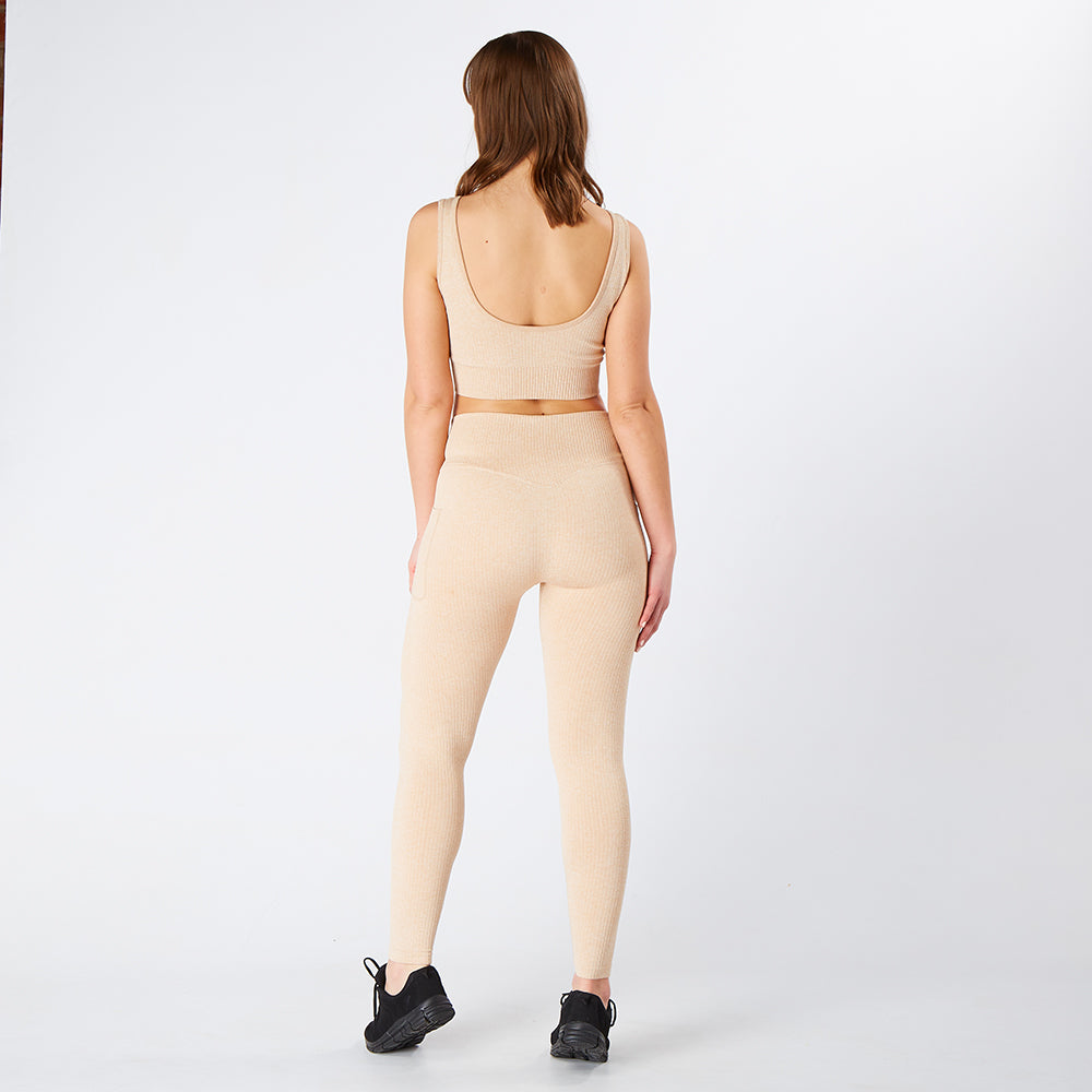 High Quality Ribbed Nude Fabric Leggings Without Embarrassment